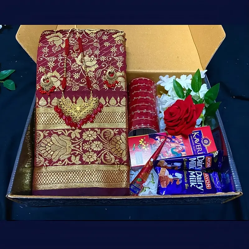 কাতান বেনারশি শাড়ির গিফট কম্বো – TS-44 | Premium Quality Combo from Tangail Sharee