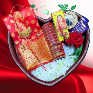 স্পেশাল গিফট কাতান শাড়ি কম্বো সেট SC-86 – ১টি শাড়ি ও ১০টি গিফট আইটেমসহ Tangail Sharee কালেকশন