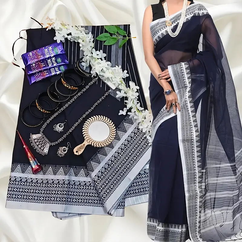হাফ সিল্ক শাড়ির গিফট কম্বো – TS-29 | Half Silk Saree Gift Package | Tangail Sharee